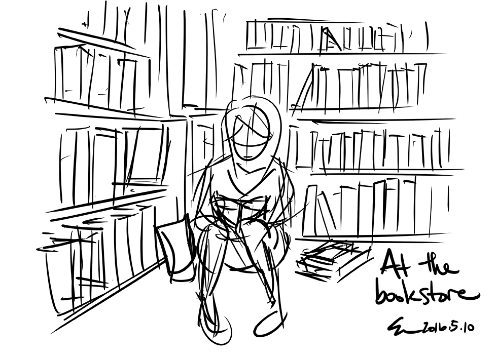 Girl in Bookstore